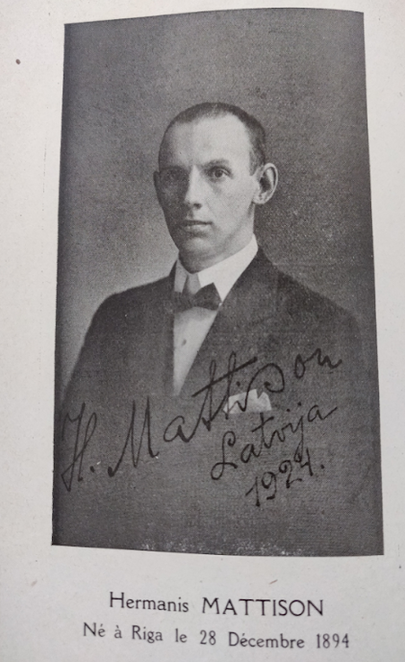 Hermann (Hermanis) Mattison, winner of the individual tournament.