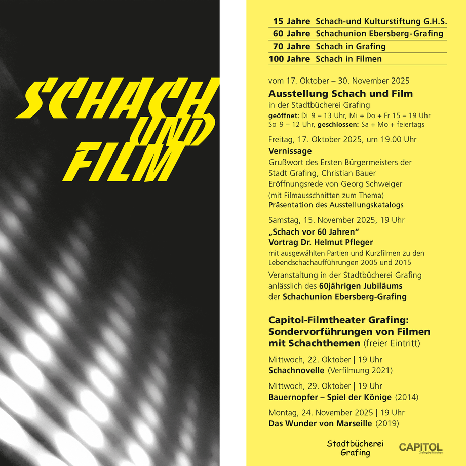 Flyer zur Ausstellung Schach und Film