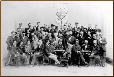 Gruppenbild vom 9. Kongress des Deutschen Schachbundes in Leipzig 1894 (Quelle: Biblioteka Kórnicka PAN - unser Dank gilt Maria Łuczak)