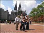Margus Sööt with the Estonian party. On the left our Cologne chess friend Kuno Thiel (with Michael Negele's giant schnauzer).