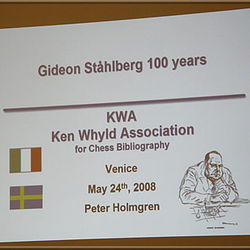 Peter Holmgren's Lecture on Gideon Ståhlberg