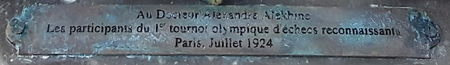 The plaque on the inkwell