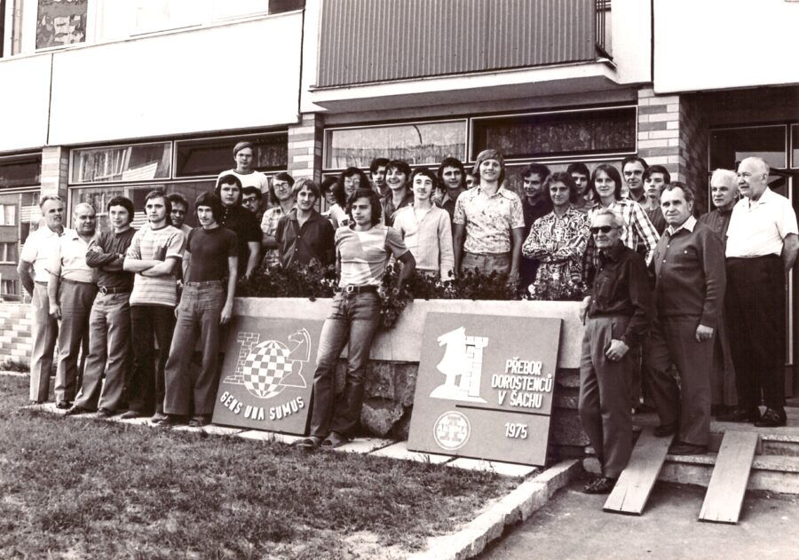 Czechoslovak Junior Championship in Mladá Boleslav, 1975. Karel Mokrý is seventh from the left.