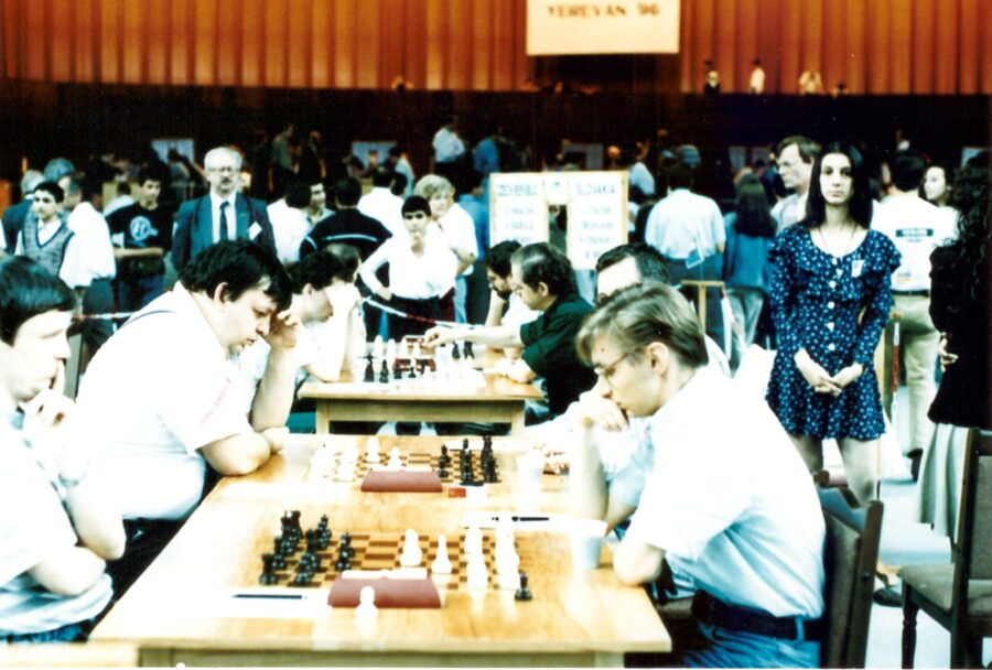 Czech Republic–Slovakia match at the 1996 Chess Olympiad in Yerevan.