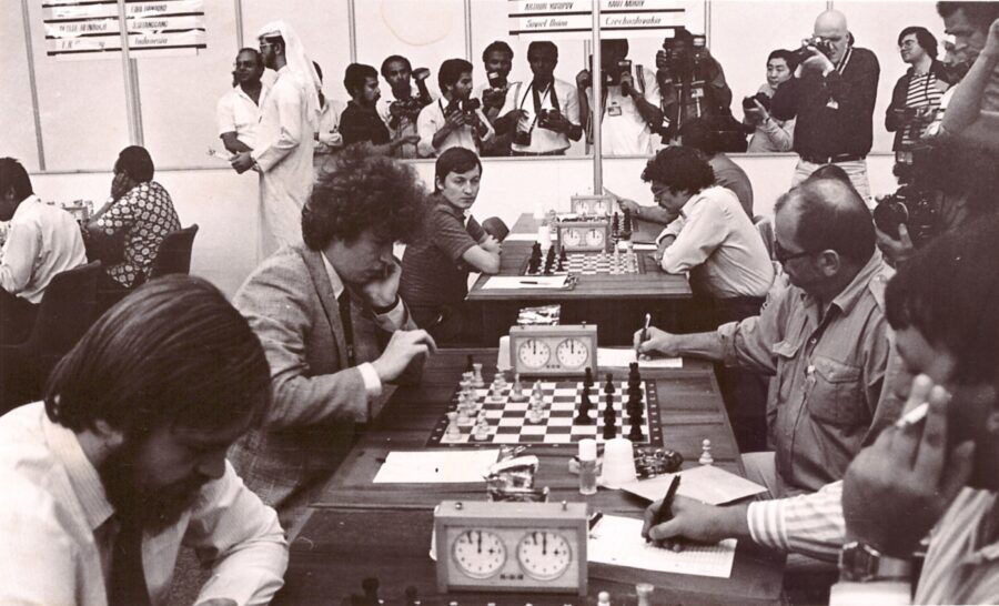 From the Soviet Union–Czechoslovakia match at the 1986 Chess Olympiad in Dubai.