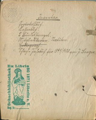 Harzer Schachbund - book cover title page (inside)