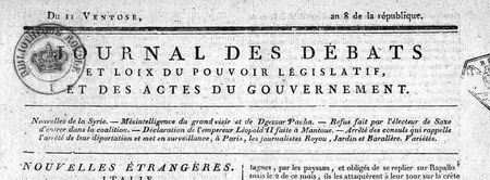 Journal des débats et des décrets, 02-03-1800