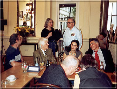 Jurgen Stigter, Lothar Schmid, Susanna Poldauf, Andreas Saremba, Mr. and Mrs. Liermann (unfortunately turning their back on the camera), Barbara Holländer and Egbert Meissenburg standing behind