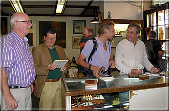 Shopping in the Chess Shop: Calle Erlandsson, Guy van Habberney, Jurgen Stigter and Andy Ansel