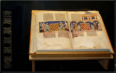 The most valuable item of the exhibition, a gorgeous facsimile of the Codex Alfonso.